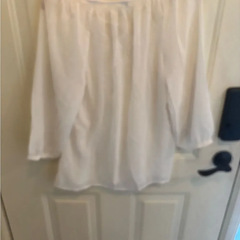 Old Navy Sheer White Blouse with Sailor Collar